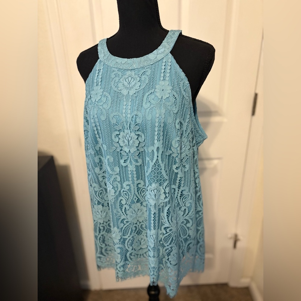 Torrid Elegant Lace Sleeveless Top - Blue